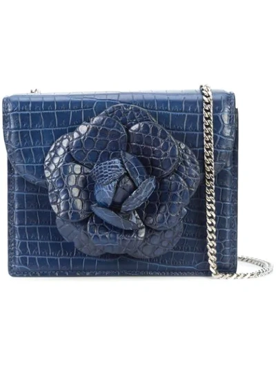 Shop Oscar De La Renta Mini Tro Crossbody Bag In Blue