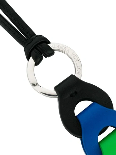 Shop Bottega Veneta Tricolour Nappa Keyring In Black