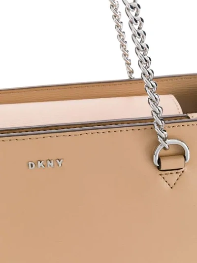 Shop Dkny Logo Shoulder Bag In Neutrals