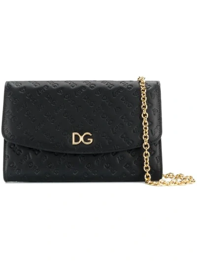 Shop Dolce & Gabbana Chain Wallet Shoulder Bag - Black