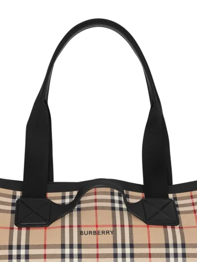 Shop Burberry Medium Vintage Check Austen Tote In Neutrals