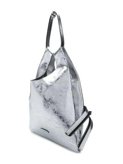futuristic zupped shoulder bag