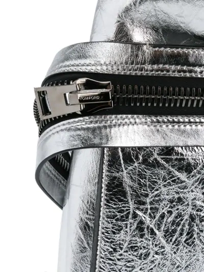 Shop Tom Ford Futuristic Zupped Shoulder Bag In Grey