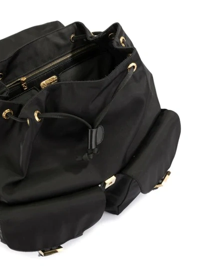 Pre-owned Fendi Ff Logo Backpack In Black