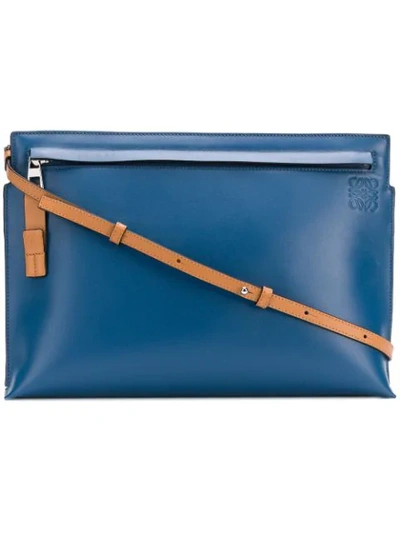 Shop Loewe T Pouch Clutch In Blue