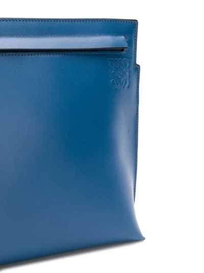 Shop Loewe T Pouch Clutch In Blue