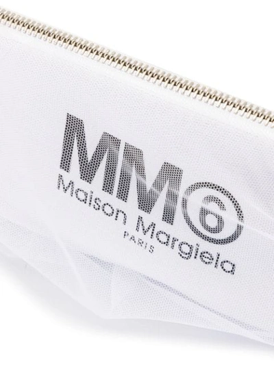 Shop Mm6 Maison Margiela Logo Clutch Bag In White