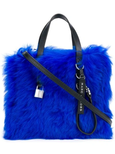 Shop Marc Jacobs The Fur Mini Grind Tote In Blue