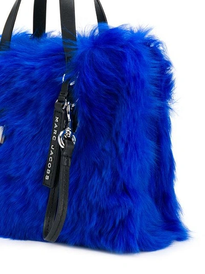 Shop Marc Jacobs The Fur Mini Grind Tote In Blue