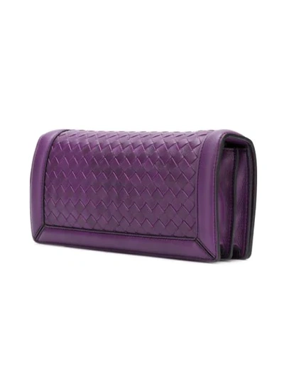 Shop Bottega Veneta Clutch Mit Webmuster - Lila In Purple