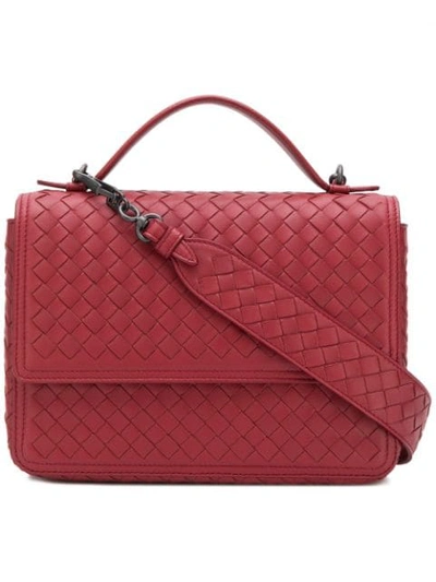 Shop Bottega Veneta Alumna Shoulder Bag In Red