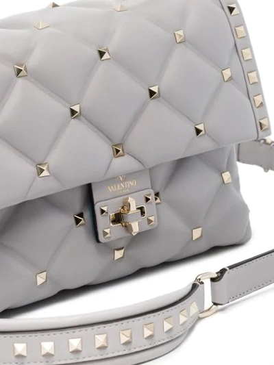Shop Valentino Medium Rockstud Candy Shoulder Bag In Grey
