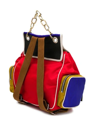 Shop Marni Multi Zipped Pocket Backpack - Blue