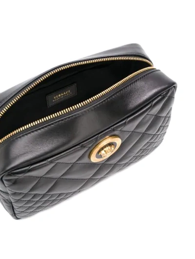 Shop Versace Quilted Cross-body Bag In Black
