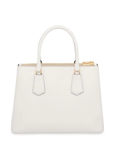 Shop Prada Galleria Top Handle Bag In White