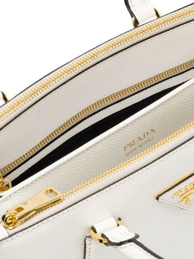 Shop Prada Galleria Top Handle Bag In White