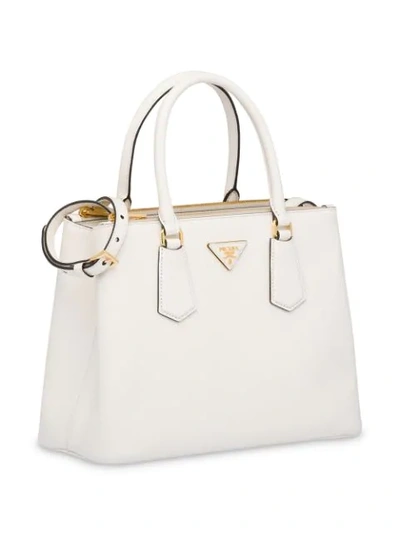 Shop Prada Galleria Top Handle Bag In White