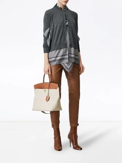 Shop Burberry Society Tote In Natural/malt Brown