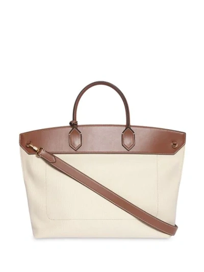 Shop Burberry Society Tote In Natural/malt Brown