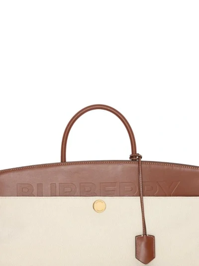 Shop Burberry Society Tote In Natural/malt Brown