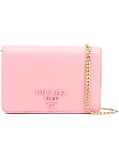 Shop Prada Small Shoulder Bag In Pink