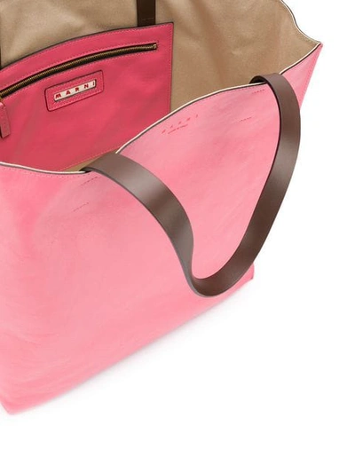 Shop Marni Two-tone Tote Bag In Pink