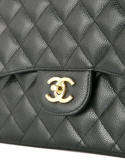 Pre-owned Chanel 2013-2014 Jumbo Xl Double Flap Chain Shoulder Bag In Black