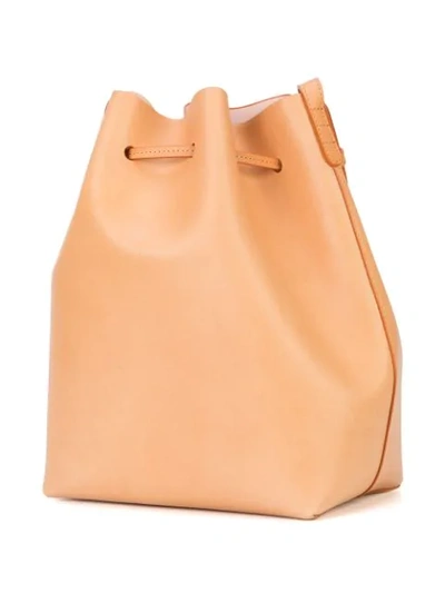 Shop Mansur Gavriel Drawstring-fastening Bucket Bag In Neutrals