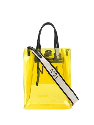 Shop N°21 Clear Logo Tote In Yellow