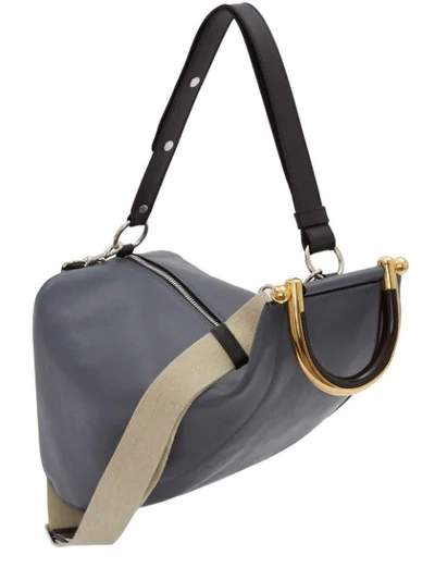 Shop Jw Anderson Wedge Shoulder Bag In Steel