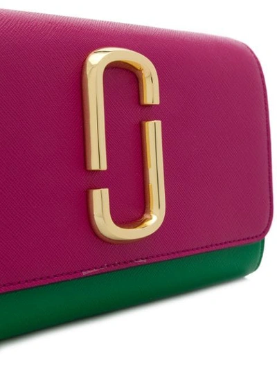 Shop Marc Jacobs Saffiano Mini Chain Wallet In Green