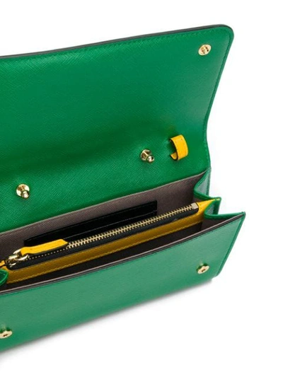 Shop Marc Jacobs Saffiano Mini Chain Wallet In Green