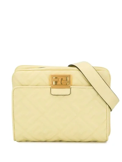 Shop Fendi Upside Down Belt Bag In Yellow