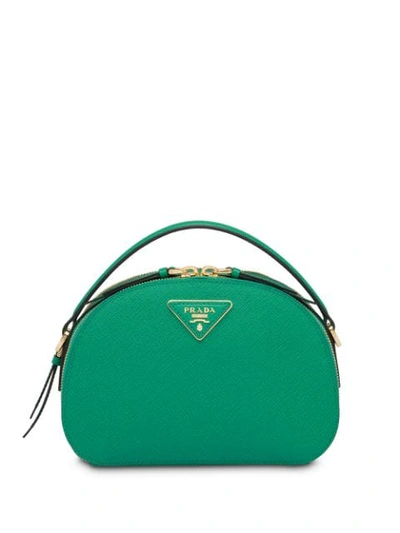 Shop Prada Odette Saffiano Leather Bag In Green