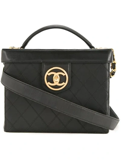 Pre-owned Chanel Cc 2way Cosmetic Bag In Black