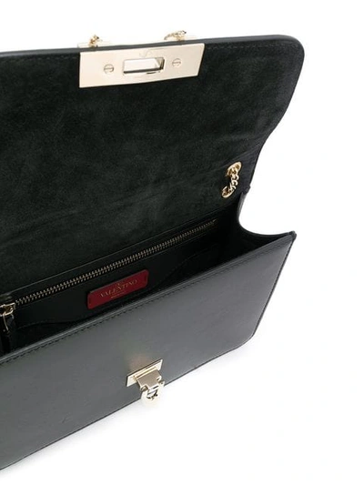 Shop Valentino Garavani Demilune Embellished Shoulder Bag In 0no Black