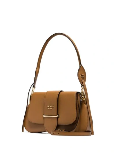 Shop Prada Manuelle Medium Bag In Brown