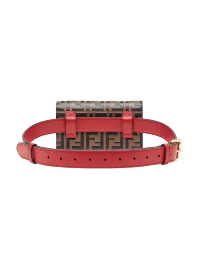 Shop Fendi Ff Motif Belt Bag In Brown