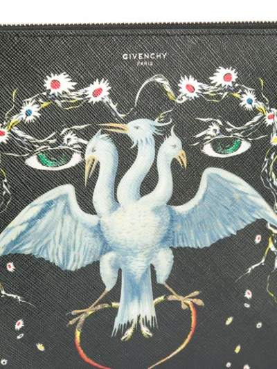 Shop Givenchy Bird Print Clutch - Black