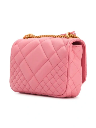 Shop Versace Quilted Shoulder Bag In Pink