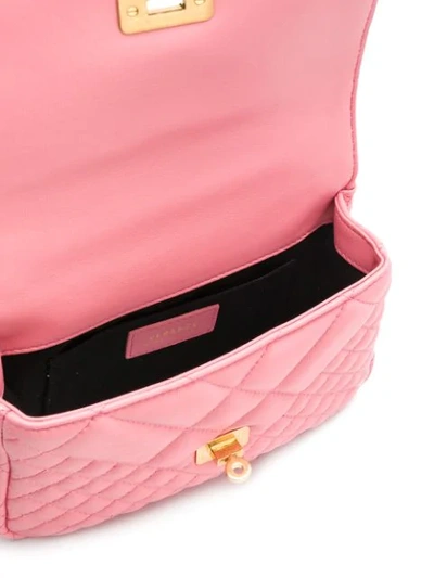 Shop Versace Quilted Shoulder Bag In Pink