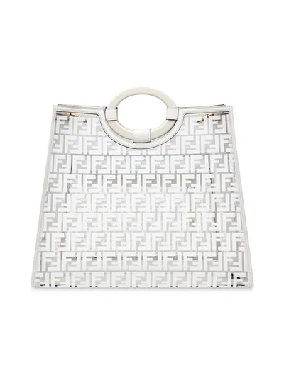 Shop Fendi Runaway Shopper Bag In White