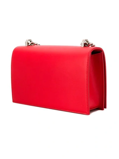 Shop Alexander Mcqueen Jewelled Satchel Bag In Red