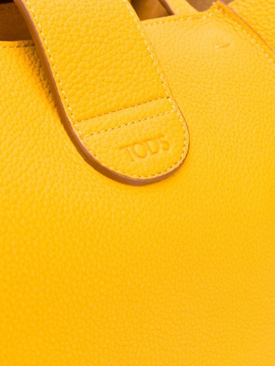 Shop Tod's Logo Ring Tote Bag - Yellow