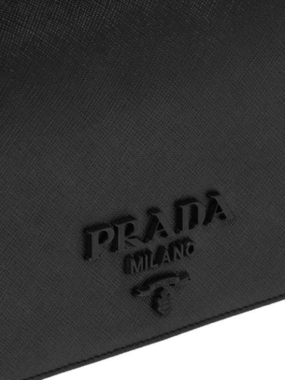 PRADA 标志牌小羊皮迷你单肩包 - 黑色