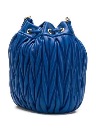 MIU MIU 绗缝水桶包 - 蓝色