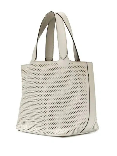 Pre-owned Alaïa Perforated Tote Bag In White