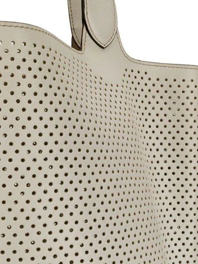 Pre-owned Alaïa Perforated Tote Bag In White