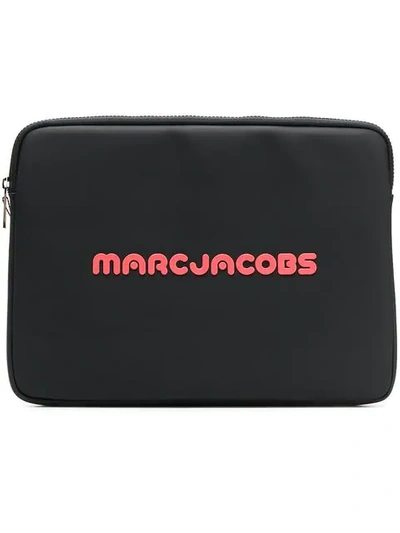 Shop Marc Jacobs Logo 13” Laptop Bag In Black