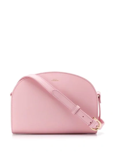 Shop Apc Demi Lune Shoulder Bag In Fab Rose Pale